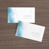 "apogean tide" - Place Cards in Lagoon by Jennifer Wick - Front with Free Guest Printing