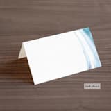 "apogean tide" - Place Cards in Lagoon by Jennifer Wick - Folded Back of Card