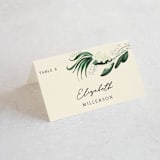 "Meander" - Place Cards in Obsidian by Kaydi Bishop - Folded with Free Guest Printing