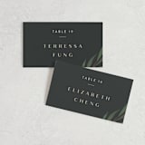 "Modern Leaves" - Place Cards in Smoked by Shannon Chen of Four Wet Feet Studio - Front with Free Guest Printing