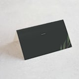 "Modern Leaves" - Place Cards in Smoked by Shannon Chen of Four Wet Feet Studio - Blank front