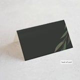 "Modern Leaves" - Place Cards in Smoked by Shannon Chen of Four Wet Feet Studio - Folded Back of Card