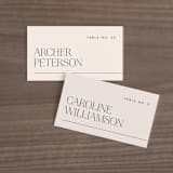 "Landscape" - Place Cards in Champagne by Kelly Schmidt - Front with Free Guest Printing