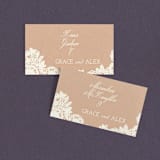 "Lace and Kraft" - Place Cards in Kraft by Katharine Watson - Front with Free Guest Printing