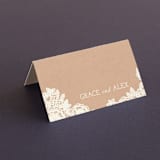 "Lace and Kraft" - Place Cards in Kraft by Katharine Watson - Blank front