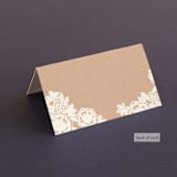 "Lace and Kraft" - Place Cards in Kraft by Katharine Watson - Folded Back of Card