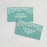 "Fiesta Folk Art" - Place Cards in Lagoon by root beer float - Front with Free Guest Printing