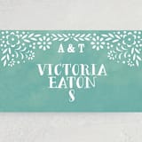 "Fiesta Folk Art" - Place Cards in Lagoon by root beer float - Detail