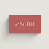 "Ruban en Fleur" - Place Cards in Rose by Itsy Belle Studio - Front with Free Guest Printing