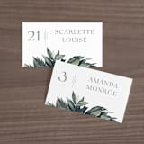 "Vintage Botanicals" - Place Cards in Sage by GeekInk Design - Front with Free Guest Printing