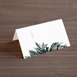 "Vintage Botanicals" - Place Cards in Sage by GeekInk Design - Blank front