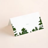 "Mountain View" - Place Cards in Pine green by Ariel Rutland - Blank front