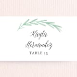 "Painted Leaves" - Place Cards in Evergreen by Olivia Raufman - Detail
