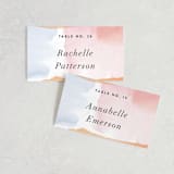 "Watercolor Wisp" - Place Cards in Blush by Ariel Rutland - Front with Free Guest Printing