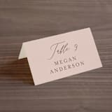 "Delicate monogram" - Place Cards in Blush by Lucrecia Caporale - Folded with Free Guest Printing