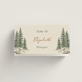 "Whispering Pines" - Place Cards in Forest by Elly - Folded with Free Guest Printing
