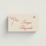 "Kitty Hawk" - Place Cards in Lobster by Jackie Crawford - Front