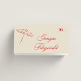 "Kitty Hawk" - Place Cards in Lobster by Jackie Crawford - Folded with Free Guest Printing