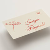 "Kitty Hawk" - Place Cards in Lobster by Jackie Crawford - Detail