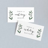 "Floral Wreath" - Place Cards in Fresh by Kelly Schmidt - Front with Free Guest Printing