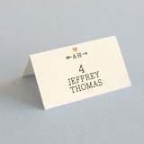 "Love Struck" - Place Cards in Pale Salmon Peach by The Social Type - Folded with Free Guest Printing
