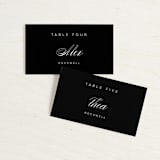 "Waltz" - Place Cards in Tuxedo by Lori Wemple - Front with Free Guest Printing