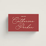 "Elizabeth" - Place Cards in Burgundy by Helena Vitto - Front