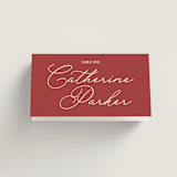 "Elizabeth" - Place Cards in Burgundy by Helena Vitto - Folded with Free Guest Printing