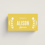 "Pretty Picado" - Place Cards in Sunshine by Jessie Steury - Front with Free Guest Printing