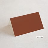 "There Will Be a Party" - Place Cards in Terra Cotta by Amy Payne - Folded Back of Card