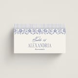 "Embroidered" - Place Cards in Cerulean by Jenna Holcomb - Front