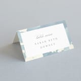 "Reverie" - Place Cards in Periwinkle by Sara Hicks Malone - Folded with Free Guest Printing