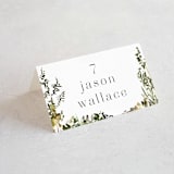 "We Walk Together" - Place Cards in Evergreen by Petra Kern - Folded with Free Guest Printing
