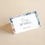"Mod Marble" - Place Cards in Maraschino by A Real Peach Studio - Folded with Free Guest Printing