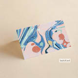 "Mod Marble" - Place Cards in Maraschino by A Real Peach Studio - Folded Back of Card