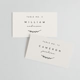 "Connect" - Place Cards in Almond by Brianne Larsen - Front with Free Guest Printing