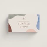 "Deconstruct" - Place Cards in Coastal by Pixel and Hank - Front with Free Guest Printing