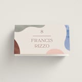 "Deconstruct" - Place Cards in Coastal by Pixel and Hank - Folded with Free Guest Printing