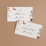 "Sonnet" - Place Cards in Almond by Petra Kern - Front with Free Guest Printing