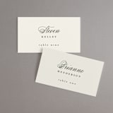 "Elegant Type" - Place Cards in Cream by Louise Kay - Front with Free Guest Printing