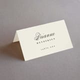 "Elegant Type" - Place Cards in Cream by Louise Kay - Folded with Free Guest Printing