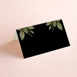"Vintage Print" - Place Cards in Licorice by GeekInk Design - Blank front