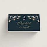 "Deco Garden" - Place Cards in Dusk by GeekInk Design - Folded with Free Guest Printing