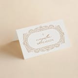 "Timeless" - Place Cards in Terracotta by Jen Owens - Folded with Free Guest Printing