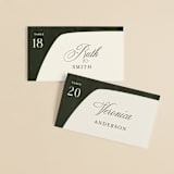 "Warner" - Place Cards in Emerald by Carrie ONeal - Front with Free Guest Printing