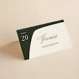 "Warner" - Place Cards in Emerald by Carrie ONeal - Folded with Free Guest Printing
