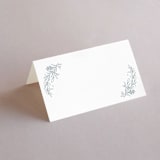 "Modern Crest" - Place Cards in Sea by Kristen Smith - Blank front