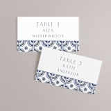 "watercolor tile" - Place Cards in Cobalt by Katharine Watson - Front with Free Guest Printing