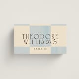 "Checker Wash" - Place Cards in Ivory by Baumbirdy - Front with Free Guest Printing