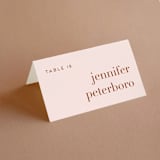 "Mod Initials" - Place Cards in Rust by Genna Blackburn - Folded with Free Guest Printing